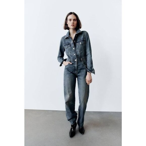 FULL LENGTH TRF DENIM JUMPSUIT - Picture 5 of 16